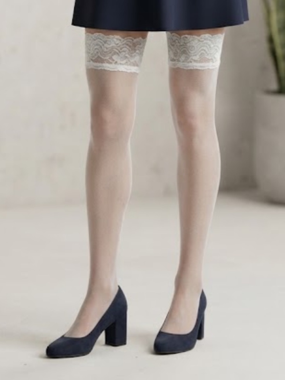 Vintage‎ Thigh High White Stockings